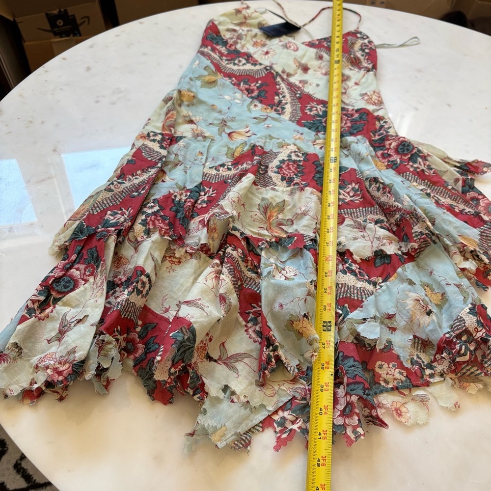 Vintage Ralph Lauren Patchwork Asymmetrical Midi Dress Handkerchief Western NWT - Picture 9 of 11